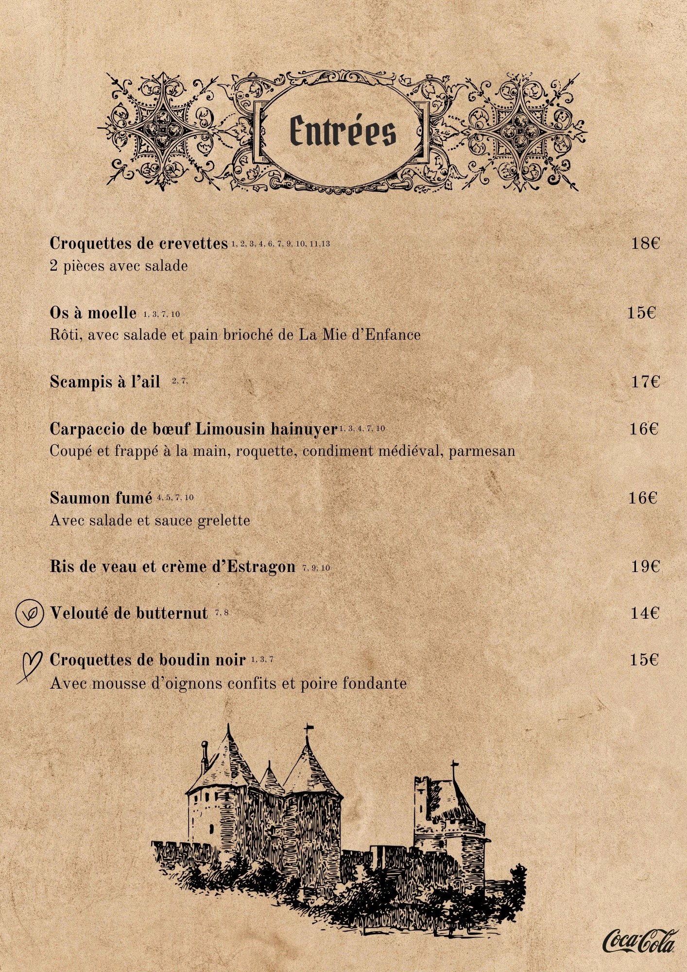 Menu Brasserie Le Médiéval - Page 2